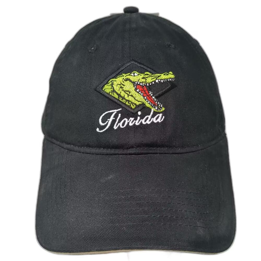 Paradies Gifts Florida Alligator Embroidered Black Baseball Cap One Size Hat